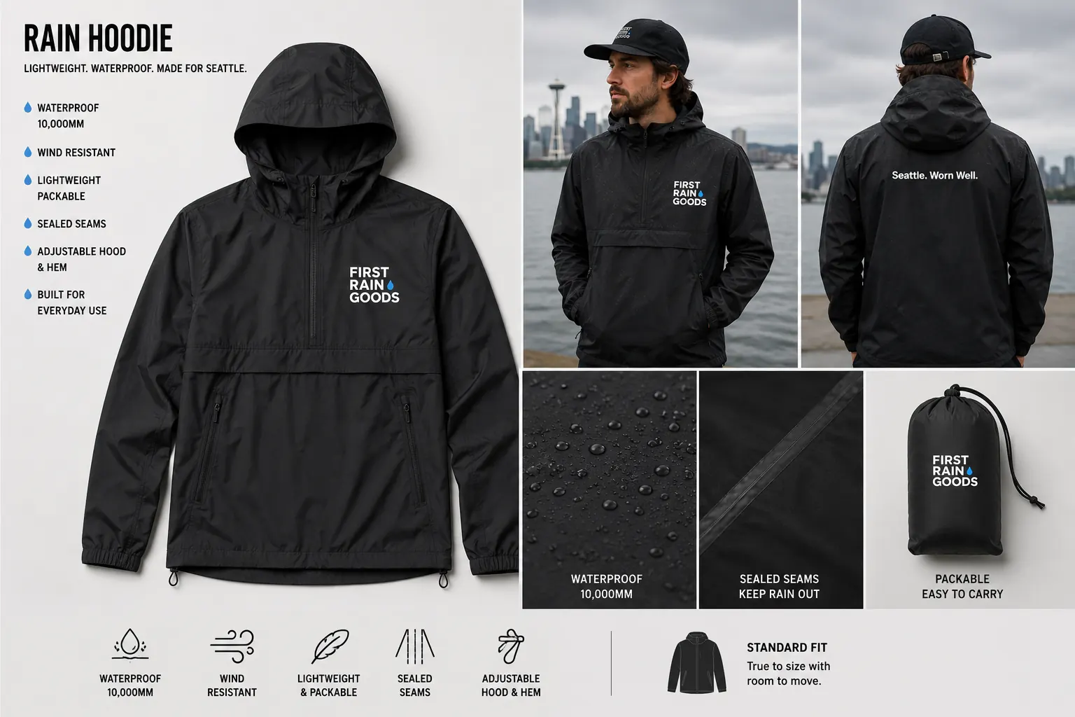 First Rain Goods rain hoodie